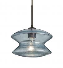 Besa Lighting J-ZENBL-BR - Besa, Zen Cord Pendant For Multiport Canopy, Blue Bubble, Bronze Finish, 1x60W Medium