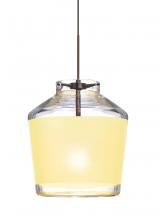 Besa Lighting RXP-PIC6CR-BR - Besa Pendant Pica 6 Bronze Creme Sand 1x50W Halogen