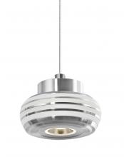 Besa Lighting X-FLOW00-FRCL-LED-SN - Besa, Flower Cord Pendant For Multiport Canopy, Frost/Clear, Satin Nickel Finish, 1x3