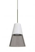 Besa Lighting X-TIMO6WS-LED-BR - Besa, Timo 6 Cord Pendant For Multiport Canopies,Smoke/White, Bronze Finish, 1x9W LED