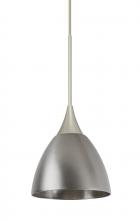 Besa Lighting XP-1858MN-LED-SN - Besa Divi Pendant, Metal Satin Nickel, Satin Nickel, 1x9W LED