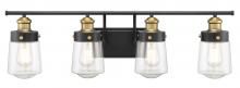 Savoy House 8-2069-4-51 - Macauley 4-Light Bathroom Vanity Light in Vintage Black with Warm Brass