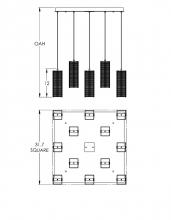 Hammerton CHB0020-09-FB-F-C01-E2 - Downtown Mesh Square 9pc Multi-Pendant