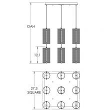 Hammerton CHB0019-12-CS-0Z-C01-L1 - Uptown Mesh Square Multi-Pendant-12