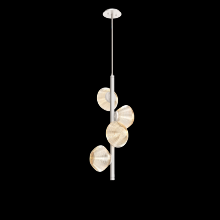 Hammerton CHB0089-T4-BS-A-001-L3 - Mesa 4pc Twisted Vine-Beige Silver-Amber Blown Glass-Threaded Rod Suspension-LED 3000K