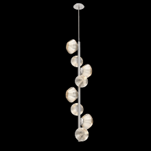 Hammerton CHB0089-T8-BS-A-001-L3 - Mesa 8pc Twisted Vine-Beige Silver-Amber Blown Glass-Threaded Rod Suspension-LED 3000K