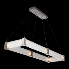 Hammerton PLB0042-R2-SN-BG-CA1-L1 - Parallel Rectangular Chandelier - 60-Satin Nickel