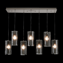 Hammerton PLB0044-05-FB-FR-C01-E2 - Textured Glass Linear 5pc Multi-Pendant