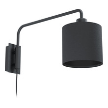 Eglo 99348A - 1 LT Wall Light w/ Black Finish & Black Fabric Shade