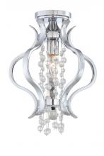 Crystorama 1580-CH_CEILING - Crystorama Flow 1 Light Crystal Chrome Semi-Flush