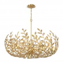 Crystorama 569-GA - Broche 12 Light Antique Gold Chandelier