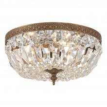 Crystorama 712-OB-CL-S - Crystorama 3 Light Swarovski Strass Crystal Olde Brass Flush Mount