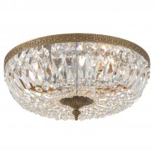 Crystorama 716-OB-CL-S - Crystorama 3 Light Swarovski Strass Crystal Olde Brass Flush Mount