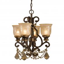 Crystorama 7504-BU-GT-S - Norwalk 4 Light Golden Teak Swarovski Strass Crystal Bronze Umber Mini Chandelier