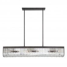 Crystorama ALI-B2007-CZ - Alister 6 Light Charcoal Bronze Linear Chandelier