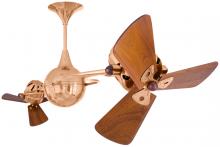 Matthews Fan Company IV-CP-WD - Italo Ventania 360° dual headed rotational ceiling fan in polished copper finish with solid susta