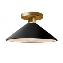 Justice Design Group CER-6330-BKMT-BRSS - Flare Semi-Flush