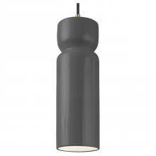 Justice Design Group CER-6510-GRY-ABRS-BKCD-LED1-700 - Tall Hourglass LED Pendant