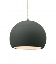 Justice Design Group CER-6533-PWGN-ABRS-BEIG-TWST-LED1-700 - Medium Globe LED Pendant