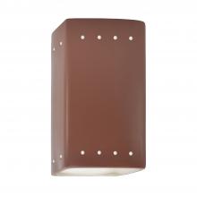 Justice Design Group CER-0925-CLAY-LED1-1000 - Small LED Rectangle w/ Perfs - Open Top & Bottom