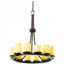 Justice Design Group CNDL-8763-14-AMBR-DBRZ - Dakota 12-Light Ring Chandelier (Tall)