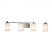 Justice Design Group FAB-8444-10-WHTE-NCKL - Era 4-Light Bath Bar