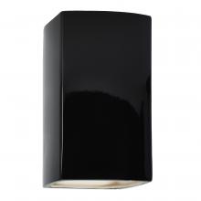 Justice Design Group CER-0950W-BLK-LED1-1000 - Large LED Rectangle - Closed Top (Outdoor)