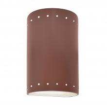 Justice Design Group CER-0990-CLAY-LED1-1000 - Small LED Cylinder w/ Perfs - Closed Top