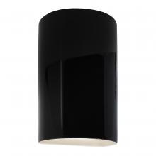 Justice Design Group CER-1265W-BLK - Large Cylinder - Open Top & Bottom (Outdoor)