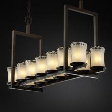 Justice Design Group GLA-8769-16-AMBR-DBRZ - Dakota 14-Light Bridge Chandelier (Short)