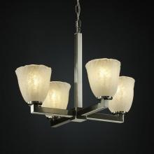 Justice Design Group GLA-8829-16-WHTW-NCKL - Modular 4-Light Chandelier