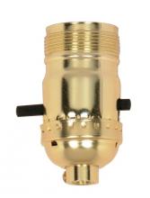 Satco Products Inc. 90/1408 - On-Off Push Thru Socket; 1/8 IPS; Aluminum; Brite Gilt Finish; 660W; 250V; Uno Thread