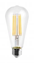 Satco Products Inc. S11382 - 8 Watt ST19 LED; Clear; Medium base; 3000K; 800 Lumens; 120 Volt