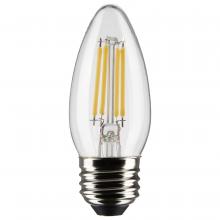 Satco Products Inc. S21284 - 4 Watt B11 LED; Clear; Medium base; 90 CRI; 2700K; 120 Volt