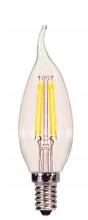 Satco Products Inc. S29923 - 4 Watt CA11 LED; Clear; Candelabra base; 2700K; 350 Lumens; 120 Volt