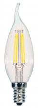 Satco Products Inc. S9963 - 5.5 Watt CA11 LED; Clear; Candelabra base; 3000K; 500 Lumens; 120 Volt