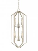 Dolan Designs 1142-09 - Hexagon 6Lt Chandelier Satin Nickel