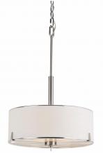 Trans Globe 1050 BN - 3LT PENDANT- WHITE SHADE-METAL