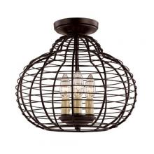 Trans Globe 70432 BK - French Basket 13" Semi-Flushmount