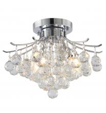 Bethel International BET02FM16CH - Semi Flush Mount Metal & Crystal