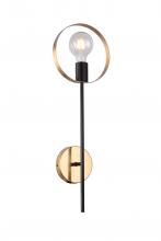 Bethel International TR71W7BR - Wall Sconce Black & Brushed Brass