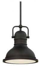 Westinghouse 63082A - LED Mini Pendant Oil Rubbed Bronze Finish with Highlights Frosted Prismatic Lens