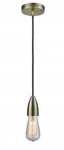 Innovations Lighting 100AB-10BK-4AB - Fairchild - 1 Light - 2 inch - Antique Brass - Cord hung - Mini Pendant