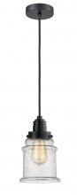 Innovations Lighting 100BK-10BK-2H-BK-G184 - Winchester - 1 Light - 8 inch - Matte Black - Cord hung - Mini Pendant