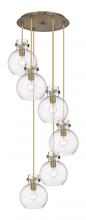 Innovations Lighting 116-410-1PS-BB-G410-8CL - Newton Sphere - 6 Light - 19 inch - Brushed Brass - Multi Pendant