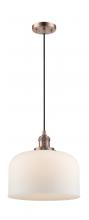 Innovations Lighting 201C-AC-G71-L - Bell - 1 Light - 12 inch - Antique Copper - Cord hung - Mini Pendant