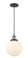 Innovations Lighting 201C-BAB-G201-8 - Beacon - 1 Light - 8 inch - Black Antique Brass - Cord hung - Mini Pendant