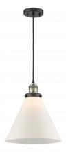 Innovations Lighting 201C-BAB-G41-L - Cone - 1 Light - 12 inch - Black Antique Brass - Cord hung - Mini Pendant