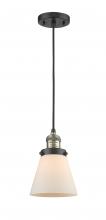 Innovations Lighting 201C-BAB-G61 - Cone - 1 Light - 6 inch - Black Antique Brass - Cord hung - Mini Pendant