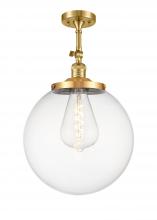 Innovations Lighting 201F-SG-G202-14 - Beacon - 1 Light - 14 inch - Satin Gold - Adjustable Semi-Flush Mount